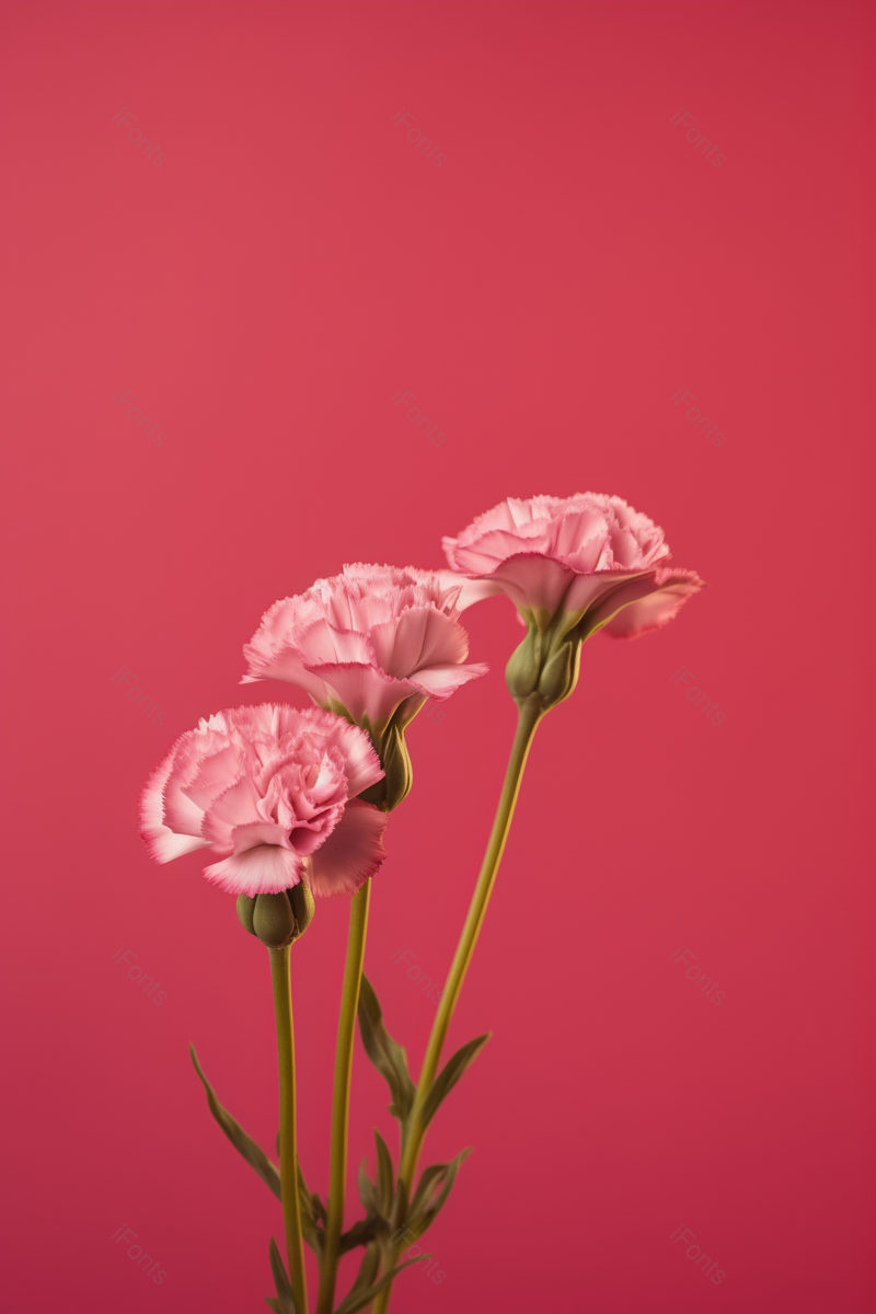 洋红色背景母亲感恩节花束康乃馨花卉,高清,摄影图,摄影图片,图片大全,摄影图免费下载